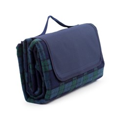 Picnic Tartan Blanket  NavyGreen