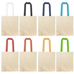 Cotton Tote Bag With Coloured Webbing Handle
